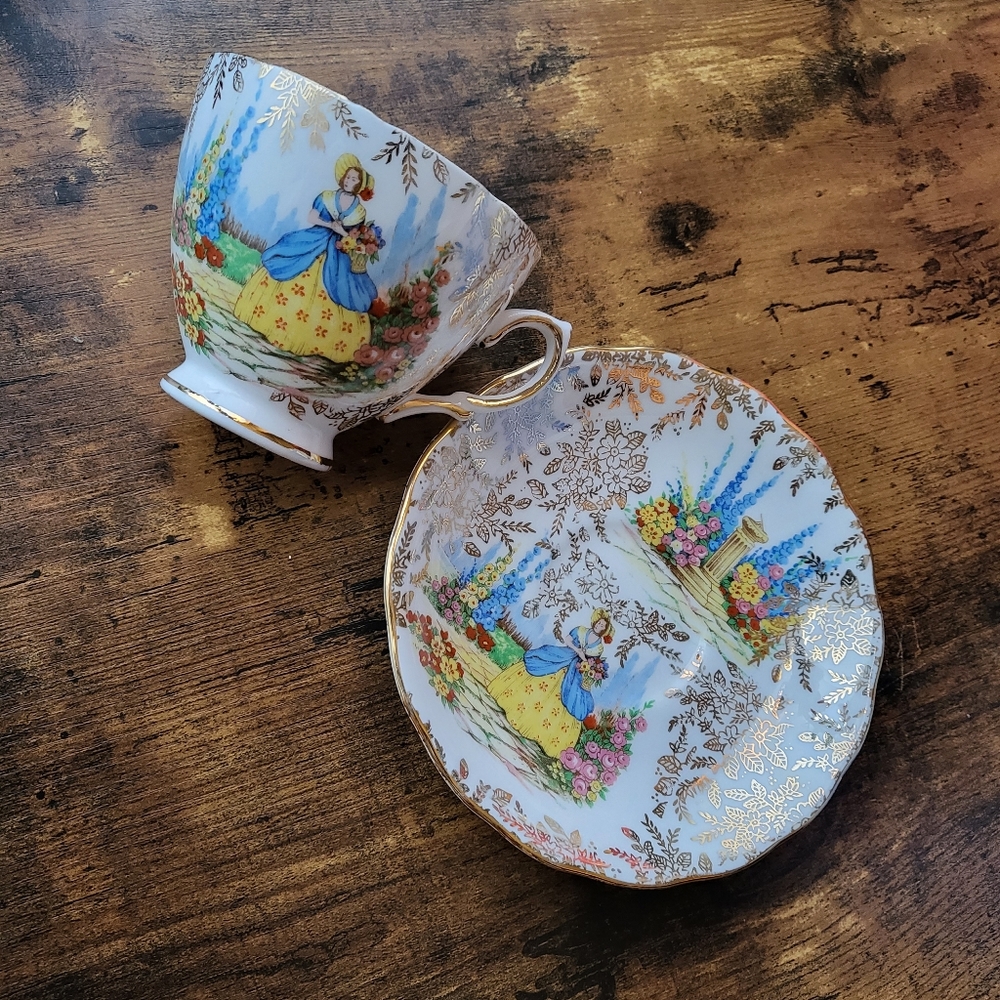 Vintage Colclough Teacup & Saucer Set Bone China